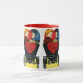 Vintage Retro Valentijnsdag, liefde en Romance Mok (Midden)
