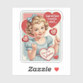 Vintage Retro Valentine Sugar and Spice Sticker (Vel)