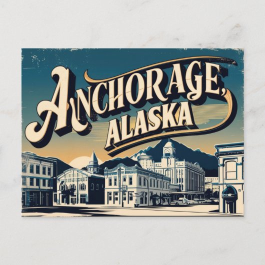 Vintage & Retro van Anchorage, Alaska Briefkaart (Voorkant)