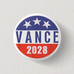 Vintage Retro Vance 2028 voor President Verkiezing Ronde Button 3,2 Cm