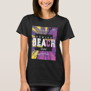 Vintage Retro Venice Beach CA T-shirt Zon Surfen B