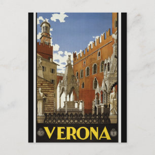 Vintage Retro Verona Italië Reistoerisme Briefkaart