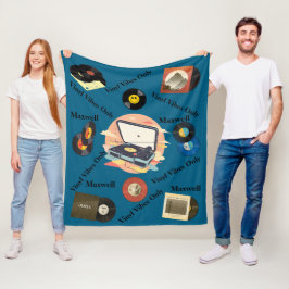 vintage retro vinyl fleece deken