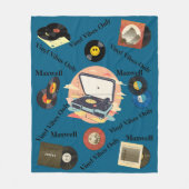 vintage retro vinyl fleece deken (Voorkant)