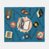 vintage retro vinyl fleece deken (Voorkant (Horizontaal))