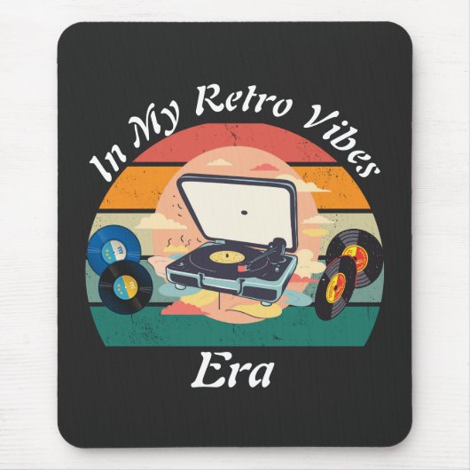 vintage retro vinyl Mousepad Muismat (Voorkant)