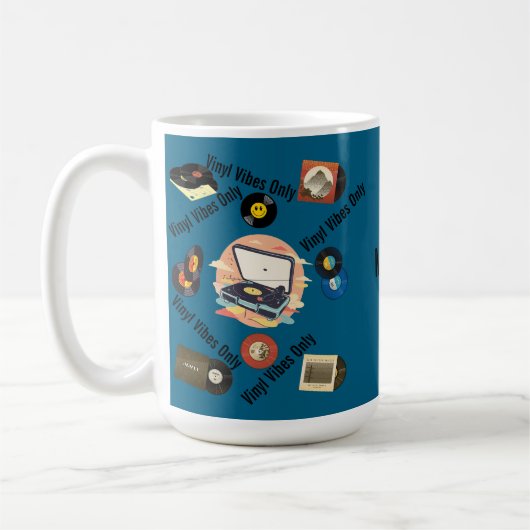 vintage retro vinyl Mug Koffiemok (Links)