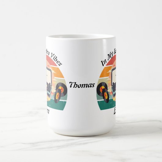 vintage retro vinyl Mug Koffiemok (Center)