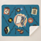 vintage retro vinyl Sherpa Blanket Sherpa Deken (Voorkant (horizontaal))