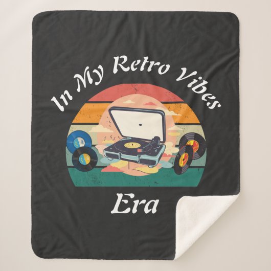 vintage retro vinyl Sherpa deken (Voorkant)
