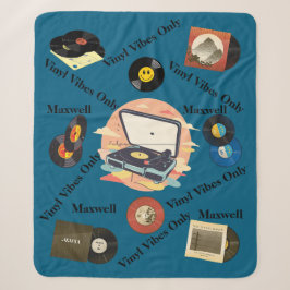 vintage retro vinyl Sherpa deken