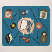 vintage retro vinyl Sherpa deken (Voorkant (horizontaal))