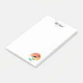 Vintage Retro Vliegtuig & Zonsondergang, Aangepast Post-it® Notes (Schuin)