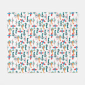 vintage retro vliegtuigpatroon fleece deken (Voorkant (Horizontaal))