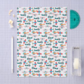 vintage retro vliegtuigpatroon tissuepapier (Craft)