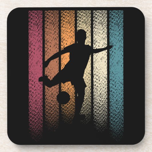 Vintage Retro Voetbal Bier Onderzetter (Voorkant)