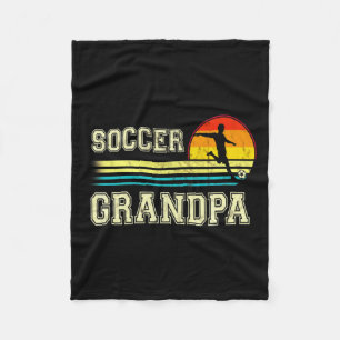 Vintage Retro Voetbal Opa Voor Zonsondergang T Shi Fleece Deken