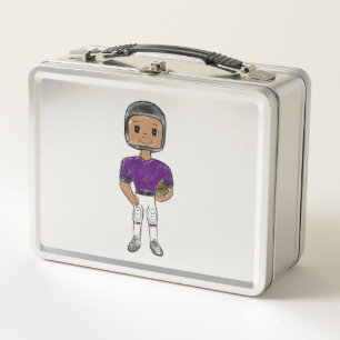 vintage retro voetballer paars zwart eenvoudig