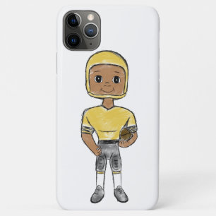 vintage retro voetbalspeler zwart geel eenvoudig Case-Mate iPhone case