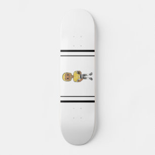 vintage retro voetbalspeler zwart geel eenvoudig persoonlijk skateboard