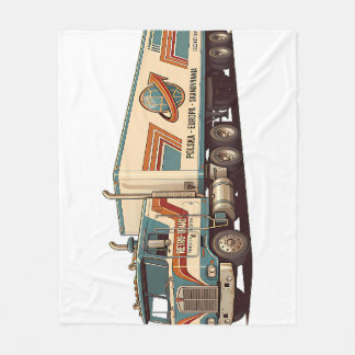 Vintage Retro Vrachtwagen Fleece Deken