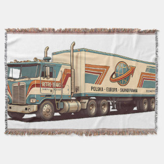 Vintage Retro Vrachtwagen Sierkussen Deken