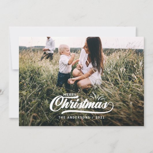 Vintage retro vrolijke Kerstmis Feestdagenkaart (Voorkant)