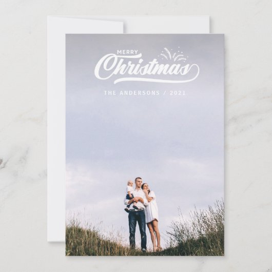 Vintage retro vrolijke Kerstmis Feestdagenkaart (Voorkant)