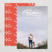 Vintage retro vrolijke Kerstmis Feestdagenkaart (Voorkant / Achterkant)