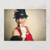 Vintage retro vrouw briefkaart (Voorkant)