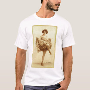 Vintage Retro Vrouwen Frans Kan-Can Dancer Woman T-shirt