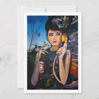 Vintage Retro Vrouwenportret Canvas Kaart