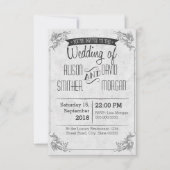 Vintage retro wedding invitation kaart (Voorkant)