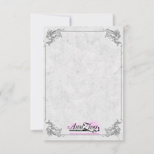 Vintage retro wedding invitation kaart (Achterkant)