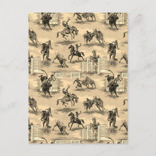 Vintage Retro Western Rodeo Cowboy Briefkaart