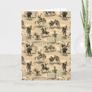 Vintage Retro Western Rodeo Cowboy Kaart