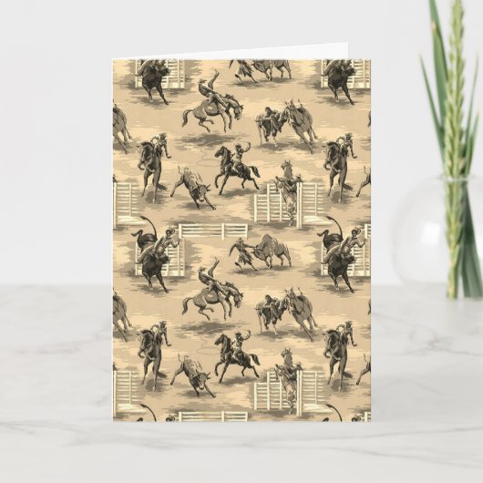 Vintage Retro Western Rodeo Cowboy Kaart (Voorkant)