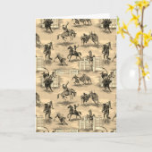 Vintage Retro Western Rodeo Cowboy Kaart (Gele Bloem)