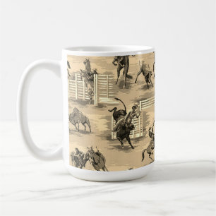 Vintage Retro Western Rodeo Cowboy Koffiemok