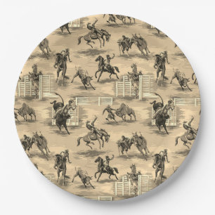 Vintage Retro Western Rodeo Cowboy Papieren Bordje