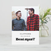 Vintage retro Wil je mijn getuige zijn fotokaart Kaart (Staand voorkant)