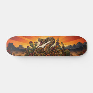 Vintage Retro Woestijnratelslang en Cactus Persoonlijk Skateboard