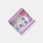 Vintage Retro Woman Pink Shabby Services Napkins Servet (Hoek)