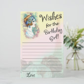 Vintage Retro Woman wenst het verjaardagsmeisje (Staand voorkant)