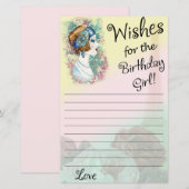 Vintage Retro Woman wenst het verjaardagsmeisje (Voorkant / Achterkant)