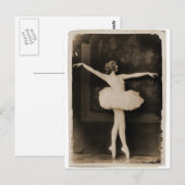 Vintage Retro Women Ballet Dancer Woman Briefkaart (Voorkant / Achterkant)