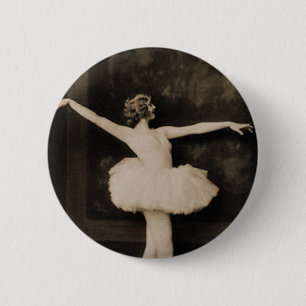 Vintage Retro Women Ballet Dancer Woman Ronde Button 5,7 Cm