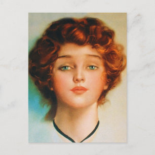 Vintage Retro Women Derties Beauty Portret Briefkaart