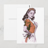 Vintage Retro Women Kitsch Happy Houseechtgenote Briefkaart (Voorkant / Achterkant)