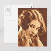 Vintage Retro Women Silent Film Star Briefkaart (Voorkant / Achterkant)